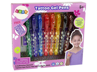 Tetovēšanas komplekts Lean Toys, 16 gab. cena un informācija | Rotaļlietas meitenēm | 220.lv