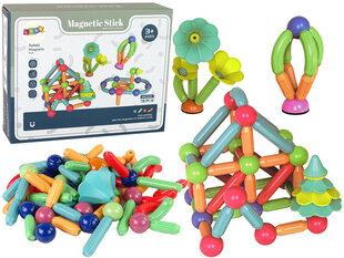 Magnētiskie plastmasas klucīši LeanToys, 78 gab. цена и информация | Конструкторы и кубики | 220.lv