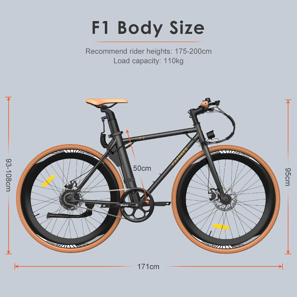 Elektriskais velosipēds FAFREES F1-38C, 27", oranžs, 250W, 8,7Ah cena un informācija | Elektrovelosipēdi | 220.lv