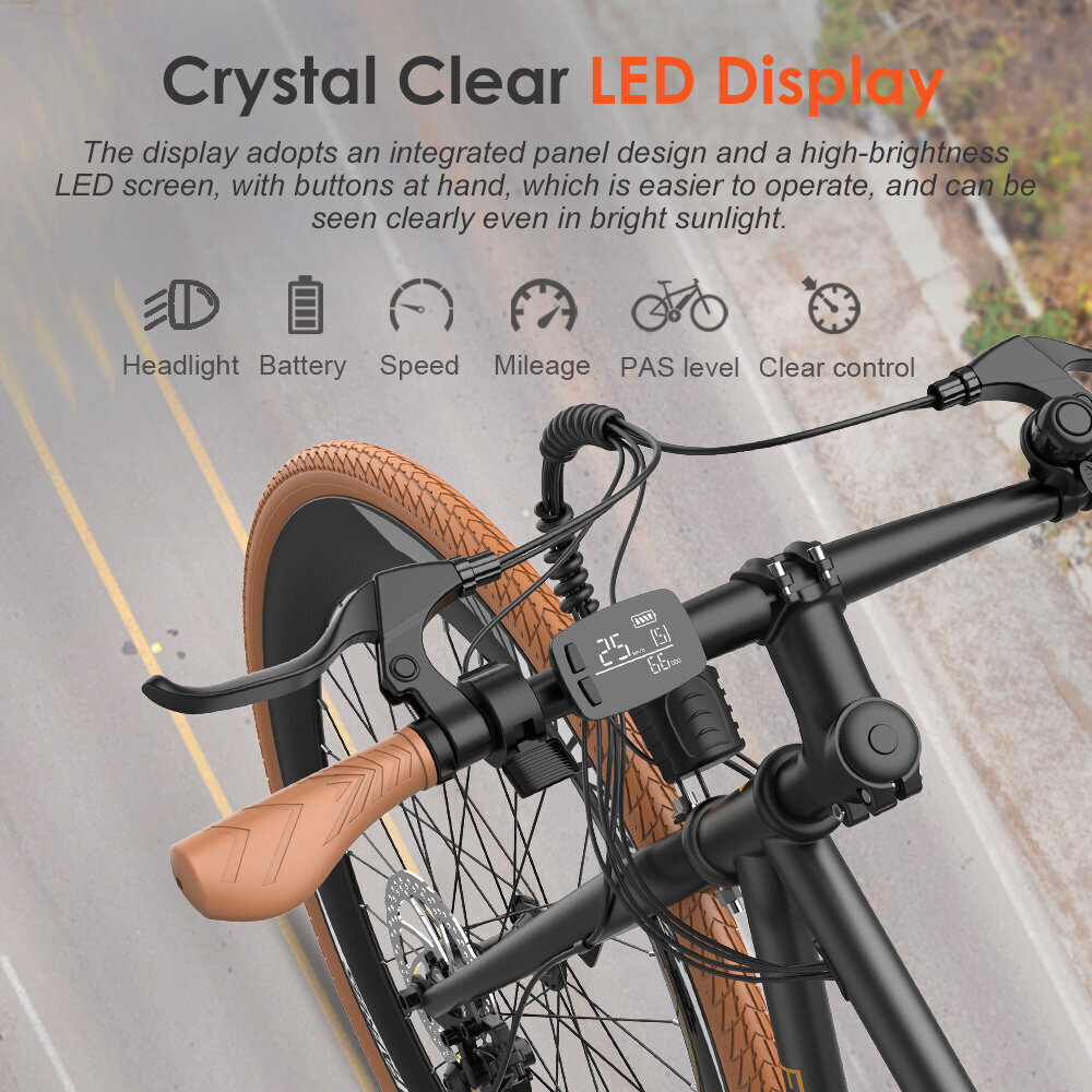 Elektriskais velosipēds FAFREES F1-38C, 27", oranžs, 250W, 8,7Ah cena un informācija | Elektrovelosipēdi | 220.lv