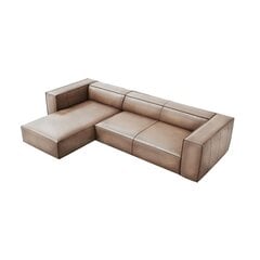 Четырехместный левосторонний угловой кожаный диван Agawa, 290x173x68 см, песочный цена и информация | Угловые диваны | 220.lv