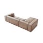 Četrvietīgs kreisās puses ādas stūra dīvāns Agawa, 290x173x68 cm, smilškrāsas cena un informācija | Stūra dīvāni | 220.lv