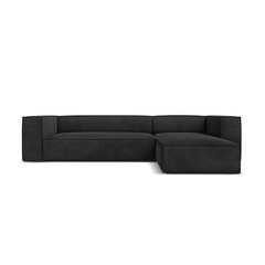 Četrvietīgs labās puses stūra dīvāns Agawa, 290x173x68 cm, tumši pelēks цена и информация | Угловые диваны | 220.lv