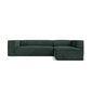 Četrvietīgs labās puses stūra dīvāns Agawa, 290x173x68 cm, zaļas krāsas cena un informācija | Stūra dīvāni | 220.lv