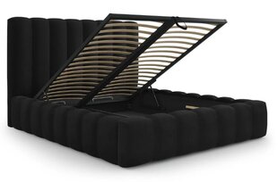 Gulta ar gultas veļas kasti Kelp, 230x165x125 cm, melna цена и информация | Кровати | 220.lv