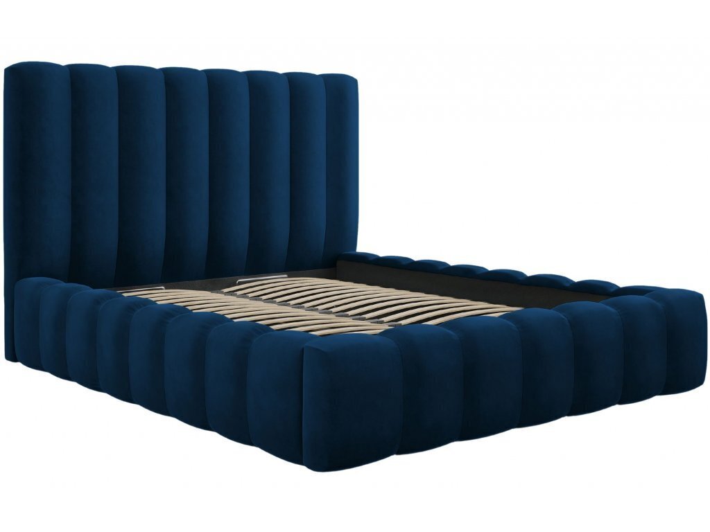 Gulta ar gultas veļas kasti Kelp, 230x205x125 cm, zila cena un informācija | Gultas | 220.lv