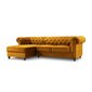 Kreisās puses stūra dīvāns Lapis, 278x150x80 cm, dzeltens цена и информация | Stūra dīvāni | 220.lv