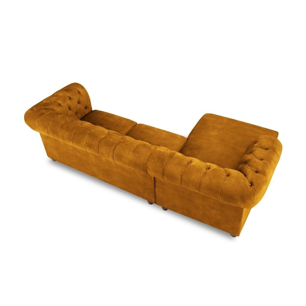 Kreisās puses stūra dīvāns Lapis, 278x150x80 cm, dzeltens cena un informācija | Stūra dīvāni | 220.lv