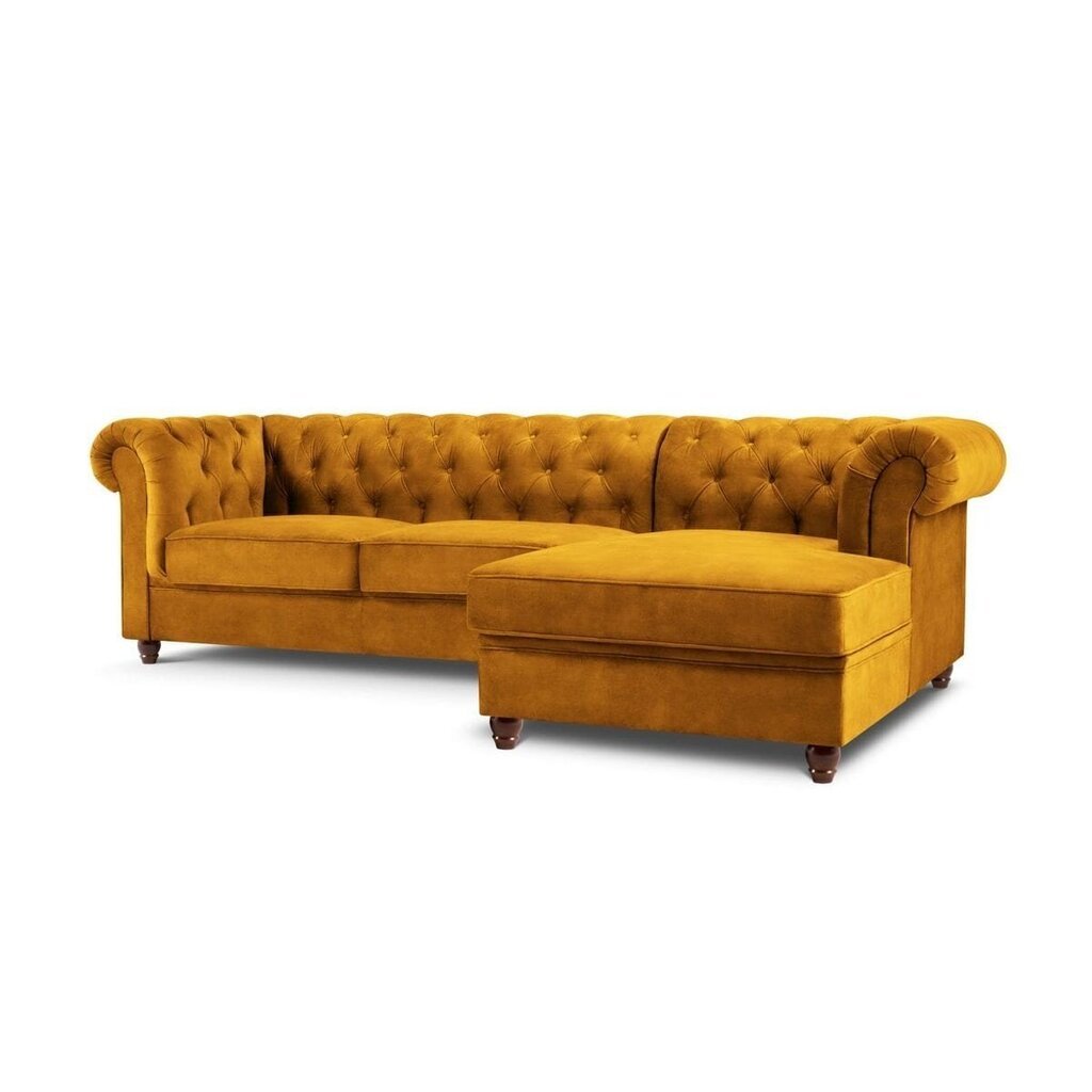 Labās puses stūra dīvāns Lapis, 278x150x80 cm, dzeltens цена и информация | Stūra dīvāni | 220.lv