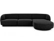 Labās puses stūra dīvāns Micadoni Miley, 259 x 155 x 74 cm, melns cena un informācija | Dīvāni | 220.lv