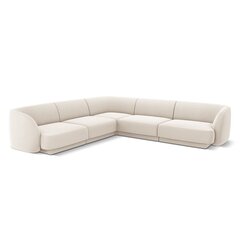 Samtains simetrisks stūra dīvāns Micadoni Miley, 252 x 252 x 74, balts cena un informācija | Dīvāni | 220.lv