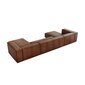 Sešvietīgs ādas stūra dīvāns Agawa, 375x173x68 cm, brūns cena un informācija | Stūra dīvāni | 220.lv