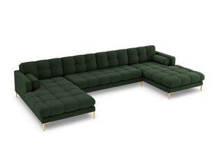 Stūra dīvāns Cosmopolitan Design Bali 7, tumši zaļš/zeltainas krāsas cena un informācija | Stūra dīvāni | 220.lv