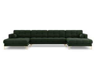 Stūra dīvāns Cosmopolitan Design Bali 7, tumši zaļš/zeltainas krāsas cena un informācija | Stūra dīvāni | 220.lv
