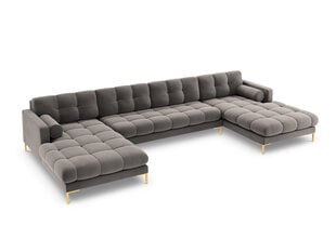 Stūra dīvāns Cosmopolitan Design Bali 7S-V, pelēks/zeltainas krāsas cena un informācija | Stūra dīvāni | 220.lv