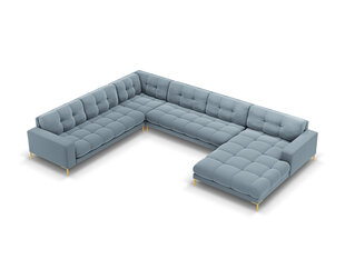 Stūra dīvāns Cosmopolitan Design Bali 7S-VU, gaiši zils/zeltainas krāsas cena un informācija | Stūra dīvāni | 220.lv