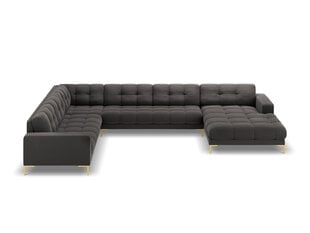 Stūra dīvāns Cosmopolitan Design Bali 7S-VU, tumši pelēks/zeltainas krāsas cena un informācija | Stūra dīvāni | 220.lv