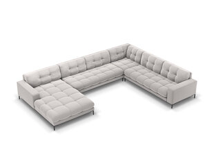 Stūra dīvāns Cosmopolitan Design Bali 7S-VUR, gaiši pelēks/melns cena un informācija | Stūra dīvāni | 220.lv