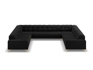 Stūra dīvāns Cosmopolitan Design Bali 9S-VU, melns/zeltainas krāsas cena un informācija | Stūra dīvāni | 220.lv