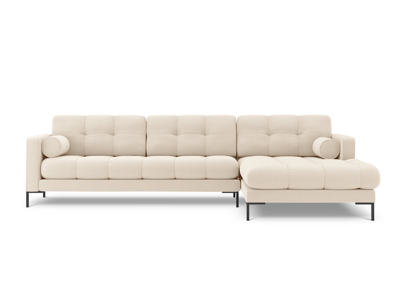 Stūra dīvāns Cosmopolitan Design Bali R 5S, gaišas smilškrāsas/melns cena un informācija | Stūra dīvāni | 220.lv