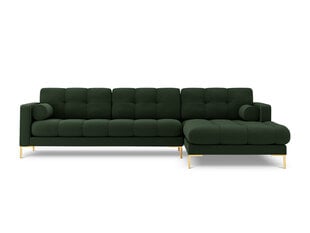 Stūra dīvāns Cosmopolitan Design Bali R 5S, tumši zaļš/zeltainas krāsas cena un informācija | Stūra dīvāni | 220.lv