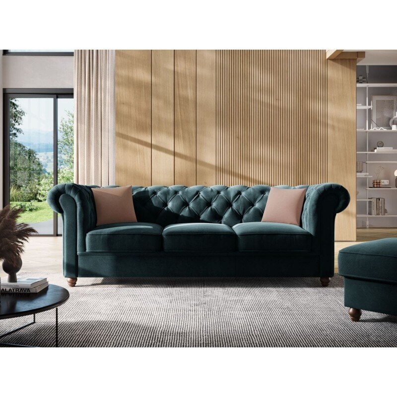 Trīsvietīgs dīvāns Lapis, 224x90x80, zils cena un informācija | Dīvāni | 220.lv