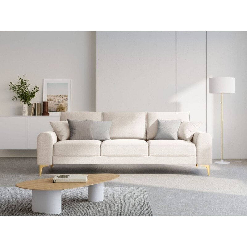 Trīsvietīgs dīvāns Larnite, 222x102x90 cm, smilškrāsas cena un informācija | Dīvāni | 220.lv