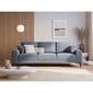 Trīsvietīgs dīvāns Velvet Larnite, 222x102x90 cm, gaiši zilas krāsas cena un informācija | Dīvāni | 220.lv