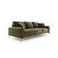 Trīsvietīgs dīvāns Velvet Larnite, 222x102x90 cm, zaļš cena un informācija | Dīvāni | 220.lv