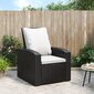vidaXL dārza krēsls ar matračiem, melna PE rotangpalma cena un informācija | Dārza krēsli | 220.lv