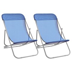 2 pludmales krēslu komplekts vidaXL, zils цена и информация | Шезлонги | 220.lv