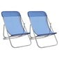 2 pludmales krēslu komplekts vidaXL, zils cena un informācija | Sauļošanās krēsli | 220.lv
