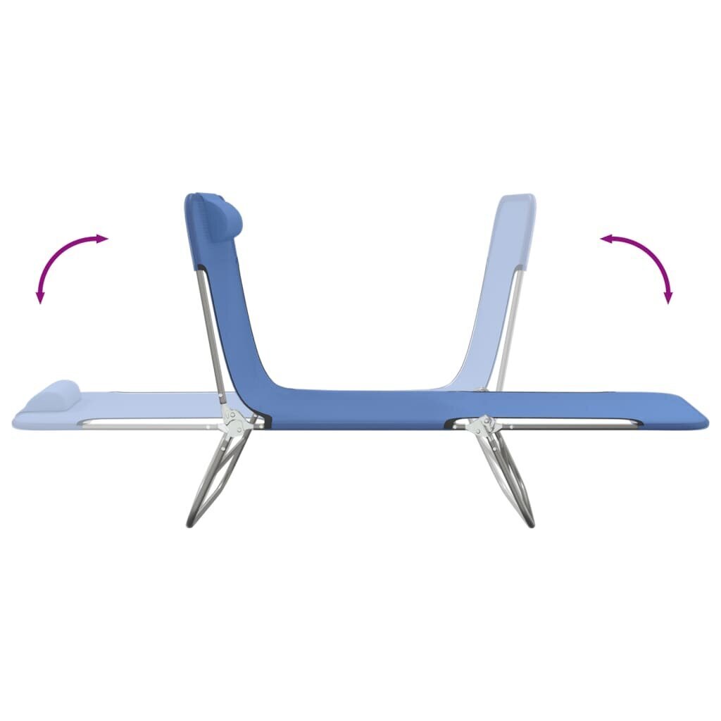 2 sauļošanās krēslu komplekts vidaXL, zils цена и информация | Sauļošanās krēsli | 220.lv