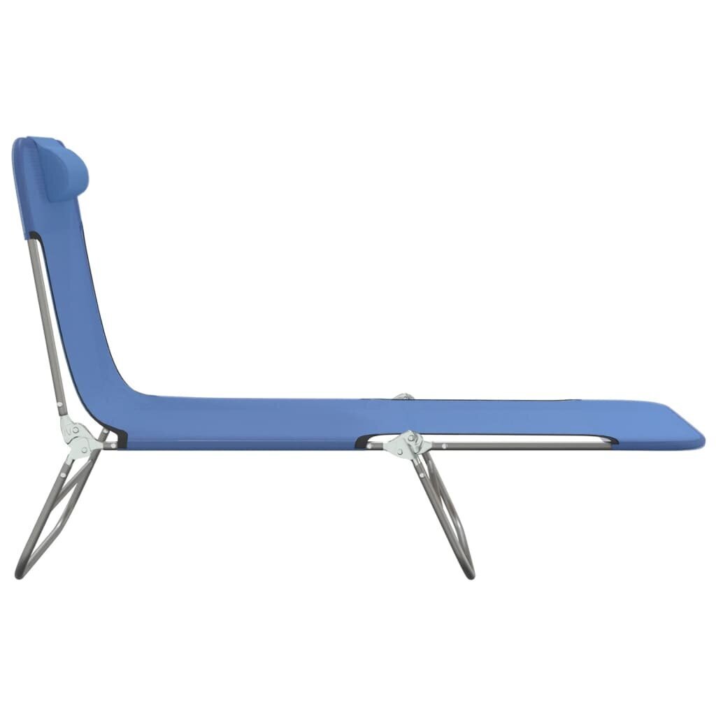 2 sauļošanās krēslu komplekts vidaXL, zils цена и информация | Sauļošanās krēsli | 220.lv