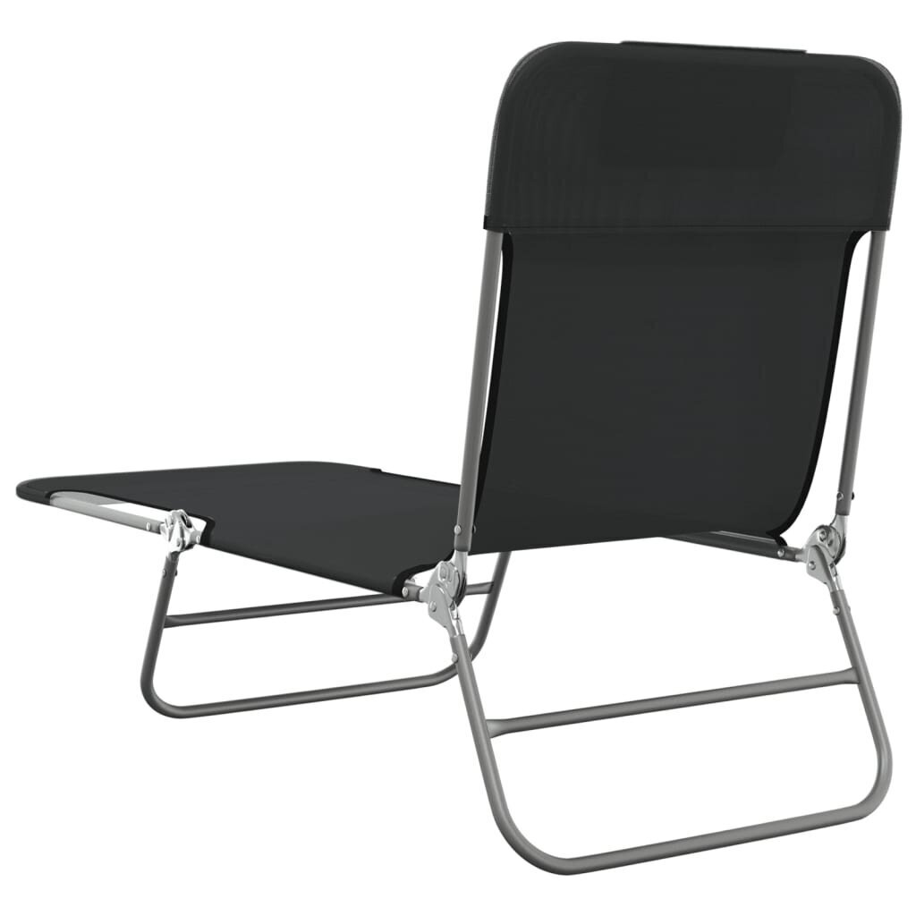 2 sauļošanās krēslu komplekts vidaXL, melns cena un informācija | Sauļošanās krēsli | 220.lv