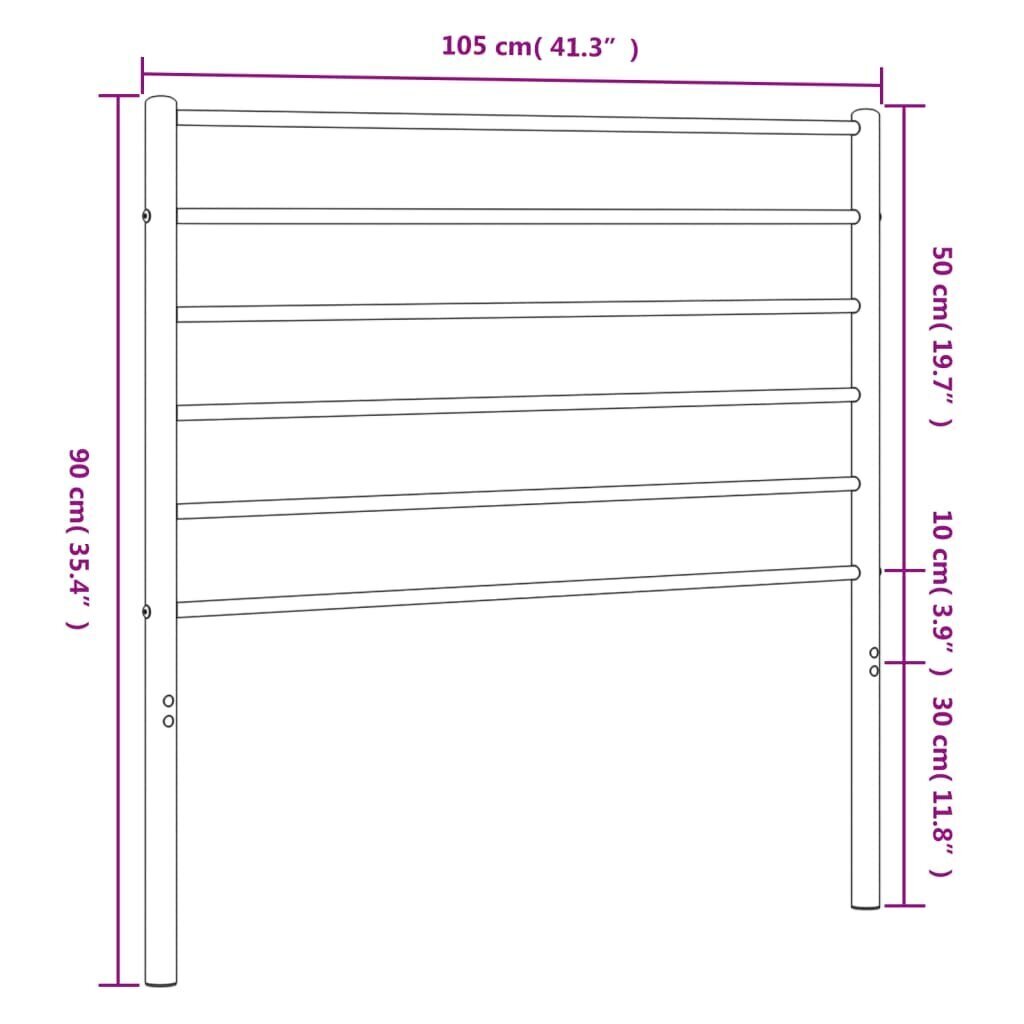 vidaXL gultas galvgalis, metāls, melns, 100 cm cena un informācija | Gultas | 220.lv