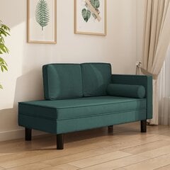vidaXL dīvāns ar cilindra formas spilvenu, tumši zaļš, audums цена и информация | Диваны | 220.lv