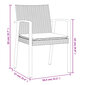 vidaXL dārza krēsli ar matračiem, 6 gab., 56,5x57x83 cm, PE cena un informācija | Dārza krēsli | 220.lv