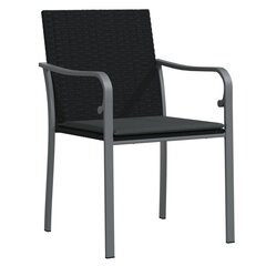 vidaXL dārza krēsli ar matračiem, 4 gab., 56x59x84 cm, PE rotangpalma цена и информация | Садовые стулья, кресла, пуфы | 220.lv