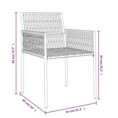 vidaXL dārza krēsli ar matračiem, 2 gb., 54x61x83 cm, PE rotangpalma цена и информация | Садовые стулья, кресла, пуфы | 220.lv