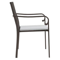 vidaXL dārza krēsli ar matračiem, 56x59x84 cm, PE rotangpalma, brūni cena un informācija | Dārza krēsli | 220.lv