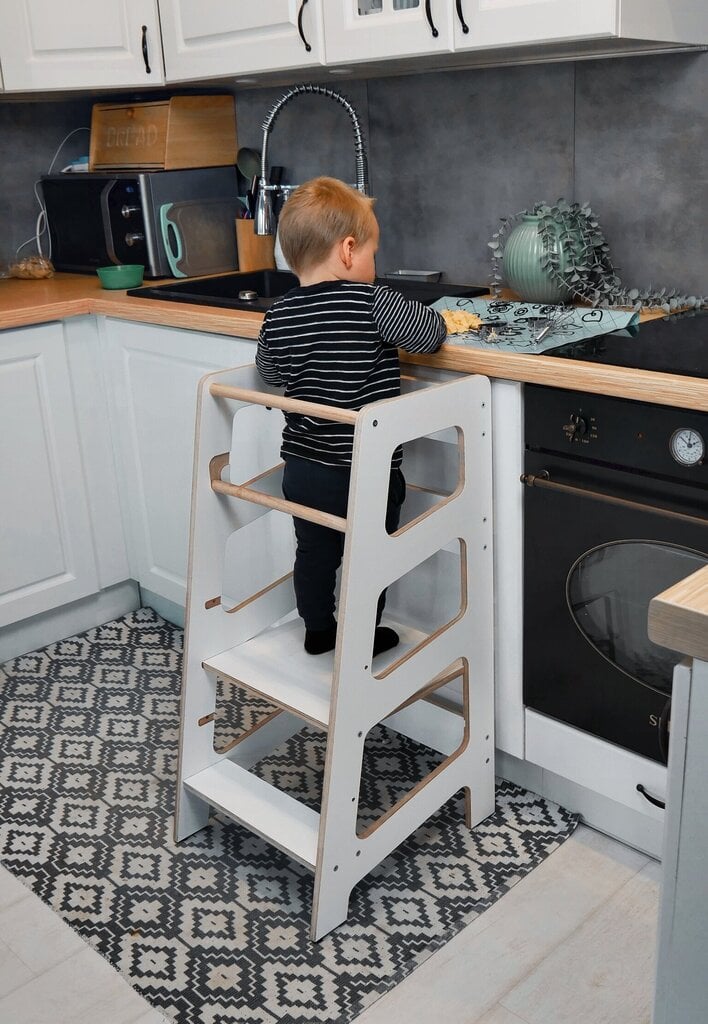 Virtuves tornis, virtuves palīgs Babylike B3RM, 40x46x85 cm, balts цена и информация | Bērnu krēsliņi un bērnu galdiņi | 220.lv