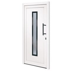 vidaXL ārdurvis, 98x208 cm, PVC, baltas цена и информация | Уличные двери | 220.lv