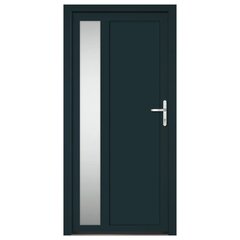 vidaXL ārdurvis, 98x200 cm, PVC, antracītpelēkas цена и информация | Уличные двери | 220.lv