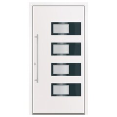vidaXL ārdurvis, 110x210 cm, alumīnijs un PVC, baltas цена и информация | Уличные двери | 220.lv