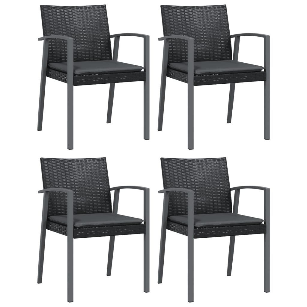 vidaXL dārza krēsli ar matračiem, 4 gab., 56,5x57x83 cm, PE cena un informācija | Dārza krēsli | 220.lv