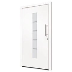 vidaXL ārdurvis, 100x210 cm, alumīnijs un PVC, baltas цена и информация | Уличные двери | 220.lv