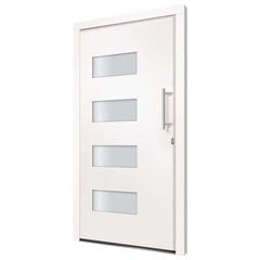 vidaXL ārdurvis, 110x210 cm, alumīnijs un PVC, baltas цена и информация | Уличные двери | 220.lv