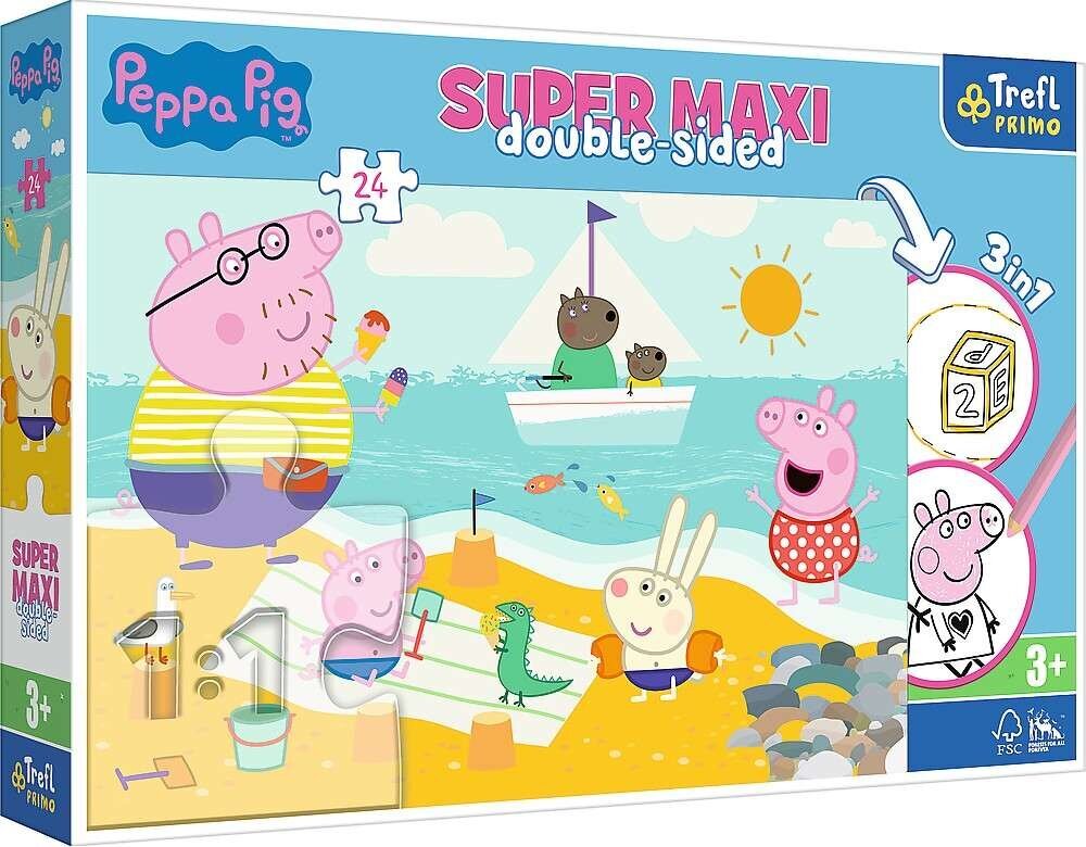 Divpusēja puzle Trefl Peppa Pig, 24 gab. cena un informācija | Puzles, 3D puzles | 220.lv