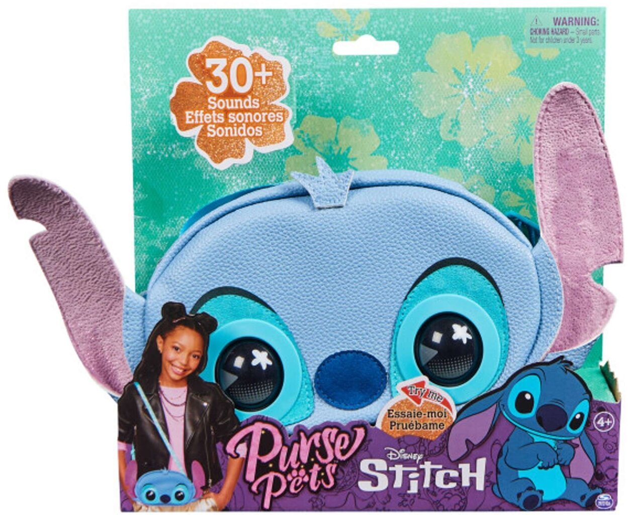 Interaktīvā somiņa Spin Master Disney Lilo and Stitch Blue cena un informācija | Mīkstās (plīša) rotaļlietas | 220.lv